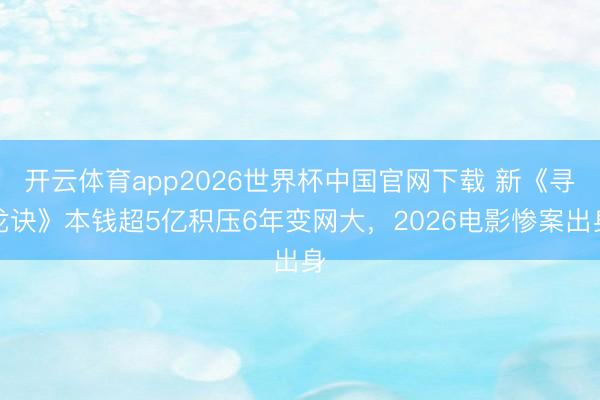 开云体育app2026世界杯中国官网下载 新《寻龙诀》本钱超5亿积压6年变网大，2026电影惨案出身