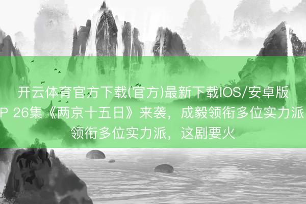 开云体育官方下载(官方)最新下载IOS/安卓版/手机版APP 26集《两京十五日》来袭，成毅领衔多位实力派，这剧要火