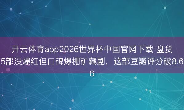 开云体育app2026世界杯中国官网下载 盘货5部没爆红但口碑爆棚矿藏剧,这部豆瓣评分破8.6