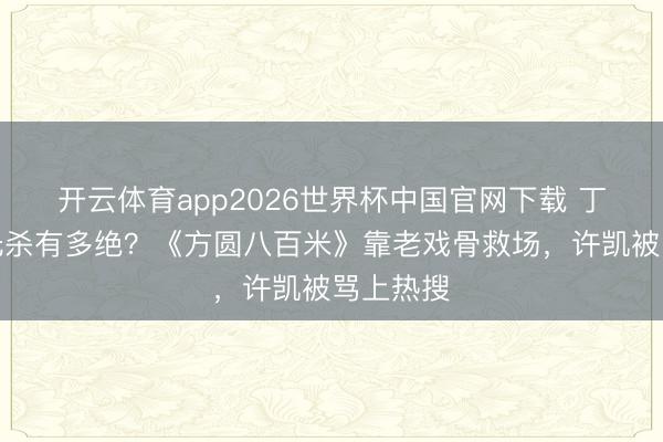 开云体育app2026世界杯中国官网下载 丁勇岱目光杀有多绝？《方圆八百米》靠老戏骨救场，许凯被骂上热搜