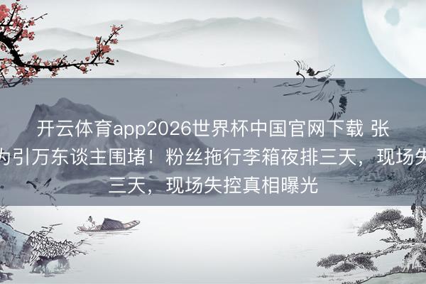 开云体育app2026世界杯中国官网下载 张凌赫深圳行为引万东谈主围堵!粉丝拖行李箱夜排三天,现场失控真相曝光