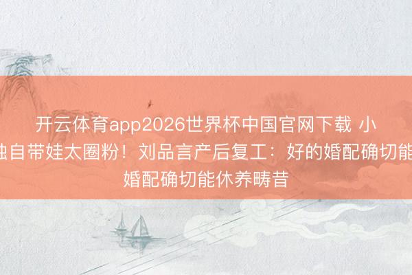 开云体育app2026世界杯中国官网下载 小7岁老公独自带娃太圈粉！刘品言产后复工：好的婚配确切能休养畴昔